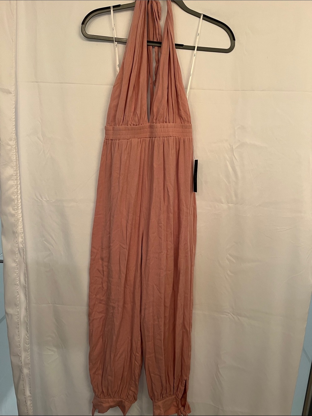 Lulu's Dusty Rose Halter Jumpsuit